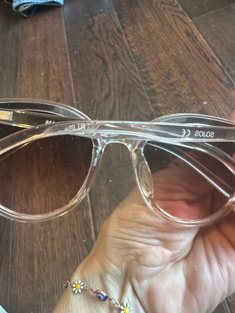 SOJOS Round Gradient Sunglasses Translucent Beige Frame - Picture 2 of 3